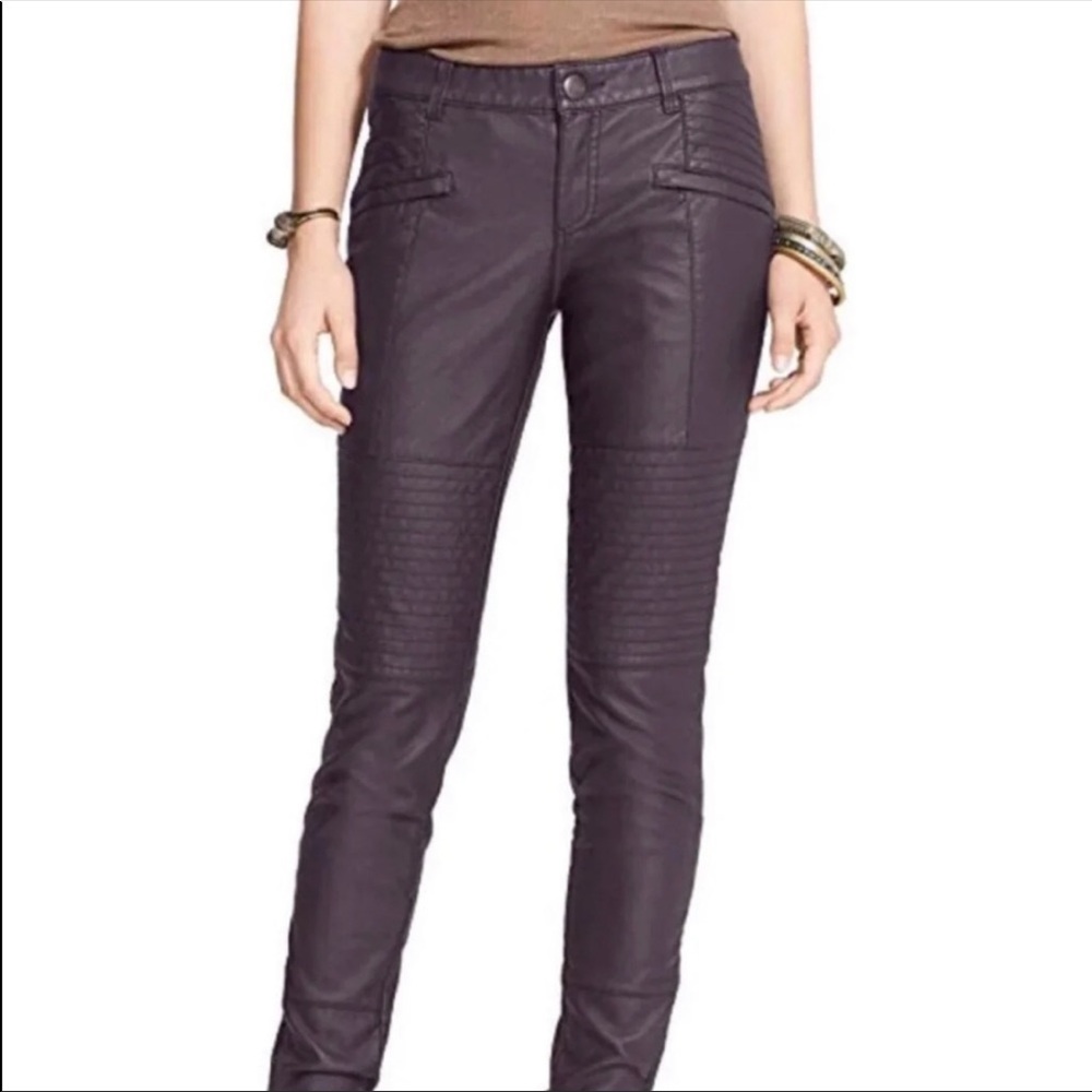 Free People faux leather pants in deep purple